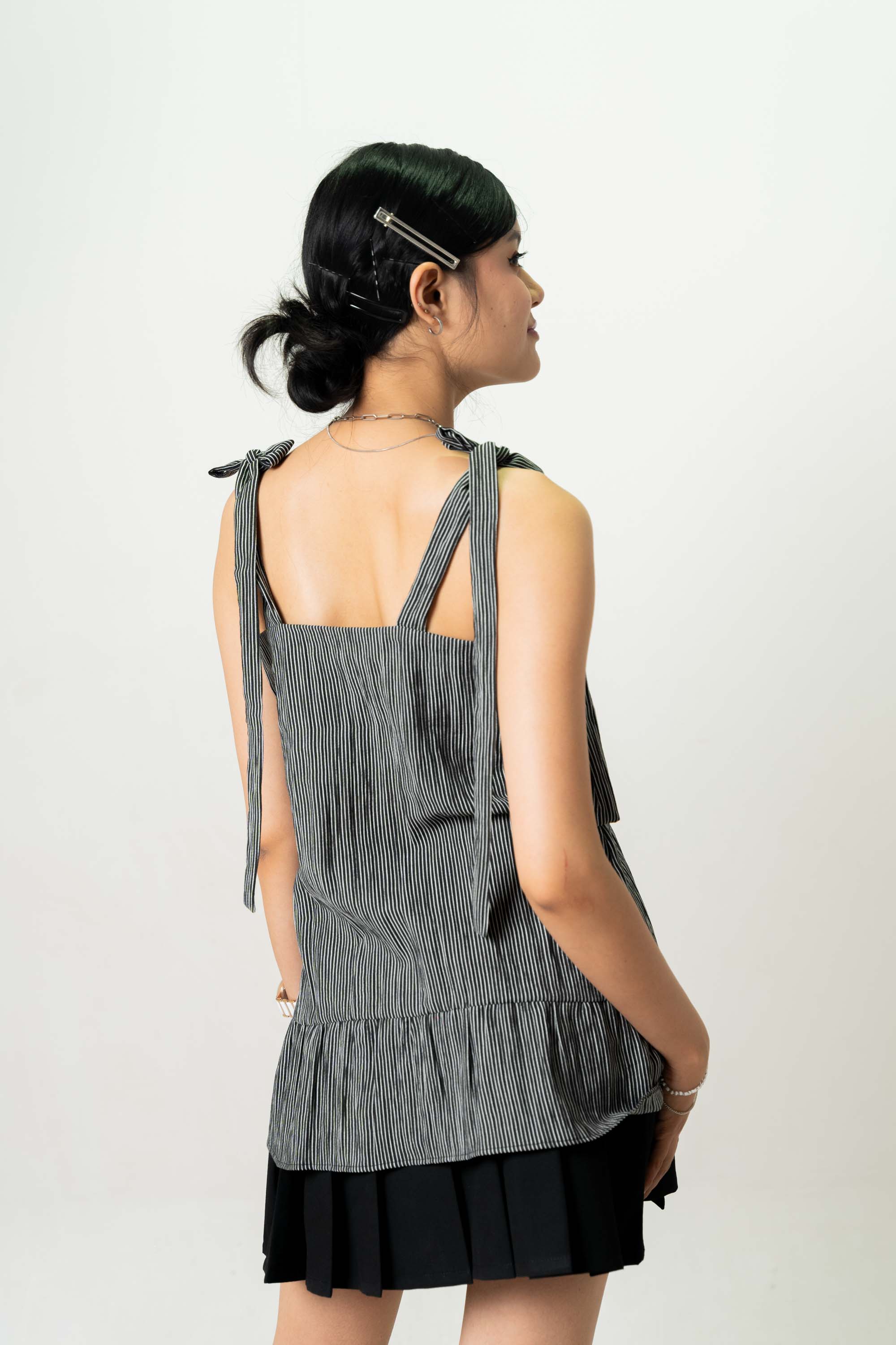 Amelia Shoulder Tie Black Top